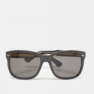 Gucci Black GG0047S Crystals Square Sunglasses