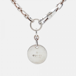 Gucci Circle Tag Sterling Silver Necklace