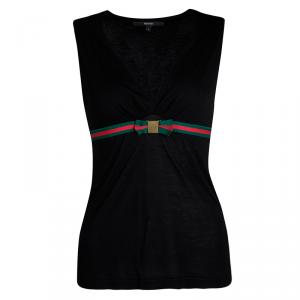 Gucci Black Bow Detail Sleeveless Top S