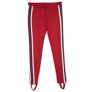 Gucci Red Jersey Striped Stirrup Sylvie Web Pants XS