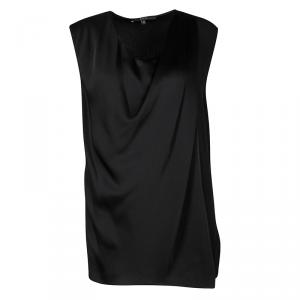 Gucci Black Draped Layered Sleeveless Top L
