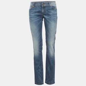 Pre Owned بنطلون غوتشي دنيم أزرق مستقيماً مقياس متوسط خصر 30 بوصة