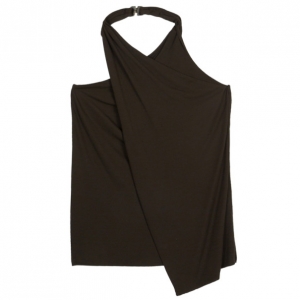 Pre Owned Gucci Brown Draped Halter Top L