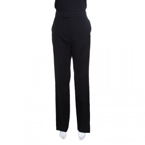 Gucci Black Wool High Waist Tailored Trousers M