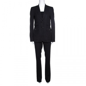 Gucci Charcoal Grey Cotton Tailored Pant Suit S