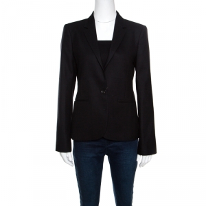 Gucci Black Wool Silk Lined Tailored Blazer M