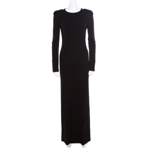 Gucci Black Knit Scoop Back Detail Long Sleeve Maxi Dress S