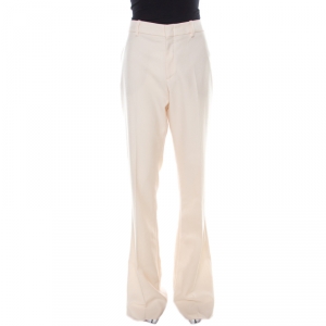 Gucci Cream Wool Straight Fit Pants M