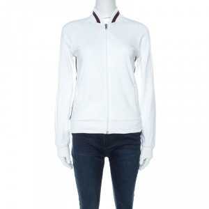 Gucci White Cotton Striped Bomber Jacket S