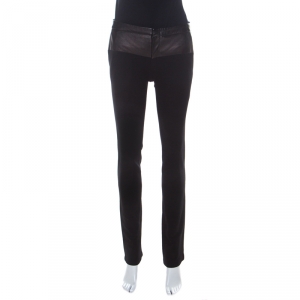 Gucci Black Stretch Leather Waist Trousers S