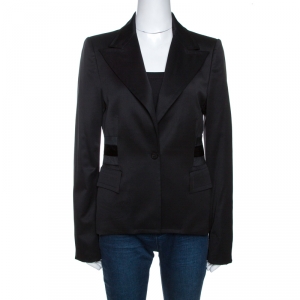 Gucci Black Stretch Wool Tailored Blazer M