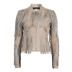 Gucci Beige Fringed Suede Jacket S