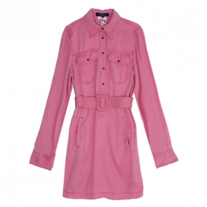Pre Owned Gucci Belted Shirt Dress S