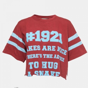 Gucci Red Cotton 1921 Print T-Shirt S