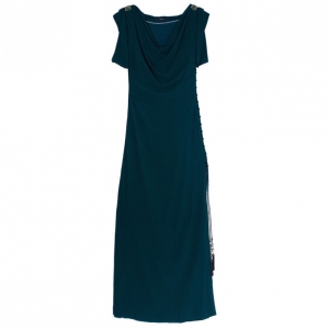 Pre Owned Gucci Green Embellished Gown S