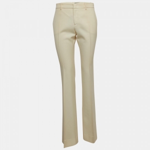 Gucci Cream Twill Flared Trousers M