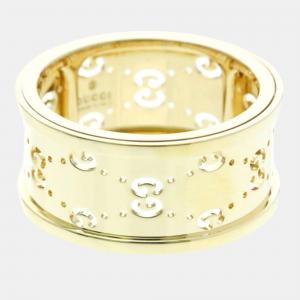 Pre Owned Gucci Icon Twirl 18 Yellow Gold Fashion Band Ring EU 53