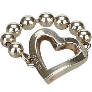 Gucci Sterling Silver Heart Cutout Ring