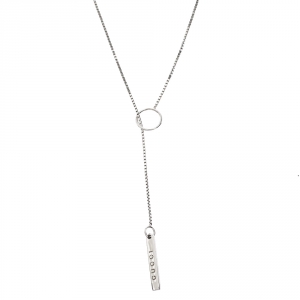 Gucci 18K White Gold Chain Y Lariat Necklace