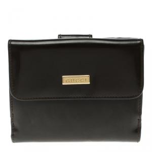 Gucci Dark Brown Patent Leather Vintage Compact Wallet