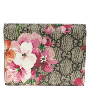 Gucci Multicolor GG Supreme Canvas Blooms Card Holder