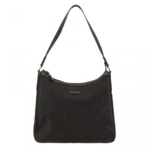 Pre Owned Gucci Dark Brown Canvas Shoulder Bag