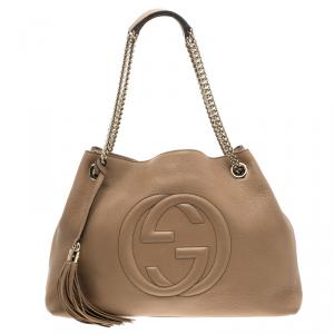 مملوكة مسبقًا Gucci Brown Pebbled Leather Medium Soho Tote