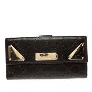 Gucci Dark Brown Guccissima Leather Continental Wallet