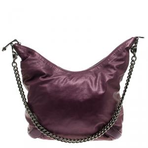 مملوكة مسبقًا Gucci Metallic Burgundy Leather Galaxy Hobo