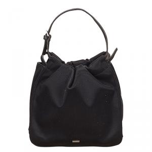 Pre Owned Gucci Black Satin Small Top Handle Bag