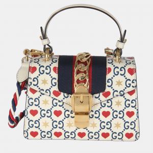 Gucci Ivory Calfskin Valentine's Day Mini Sylvie Top Handle