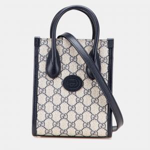 Gucci Beige Brown Mini GG Supreme Interlocking G Satchel