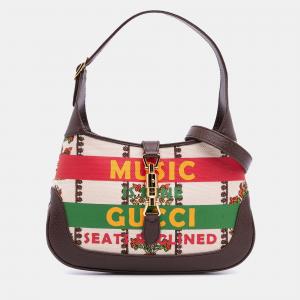 Gucci Brown Small Canvas 100 Centennial Music Jackie 1961 Crossbody