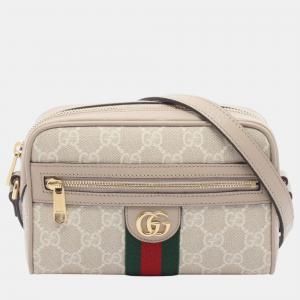 مملوكة مسبقًا Gucci Brown Mini GG Supreme Web Ophidia Crossbody