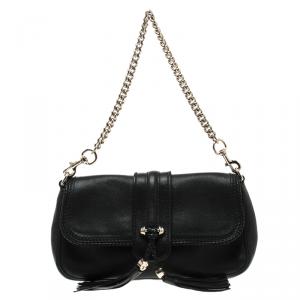 مملوكة مسبقًا Gucci Black Leather Marrakech Baguette Shoulder Bag
