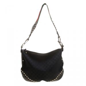 مملوكة مسبقًا Gucci Black GG Canvas Medium Pelham Shoulder Bag