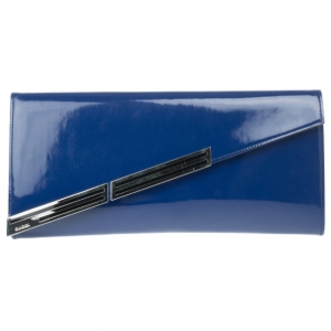Gucci Blue Patent Leather Maxi Envelope Clutch