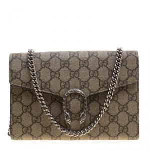 Gucci Beige GG Supreme Canvas Dionysus Wallet On Chain
