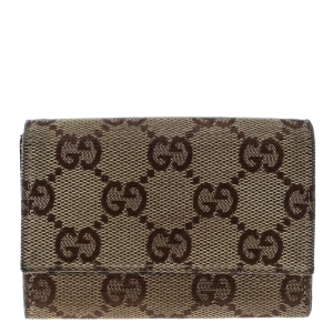 Gucci Beige GG Canvas Coin Purse Wallet