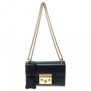 مملوكة مسبقًا Gucci Black Leather Small Padlock Shoulder Bag