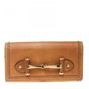 Gucci Yellow Leather Horsebit Continental Wallet