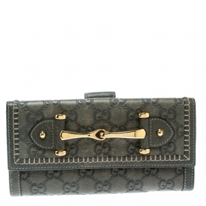 Gucci Grey Guccissima Leather Continental Wallet