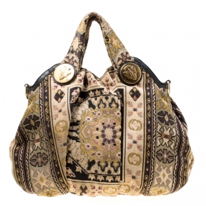 Pre Owned Gucci Multicolor Embroidered Tapestry Fabric Large Hysteria Hobo