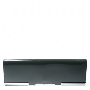 Gucci Grey Patent Leather Clutch 