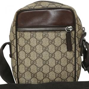 Pre Owned Gucci Beige/Ebony GG Coated Canvas and Leather Crossbody Bag