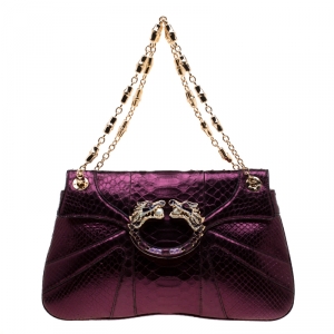 Gucci Purple Python Limited Edition Tom Ford Dragon Shoulder Bag