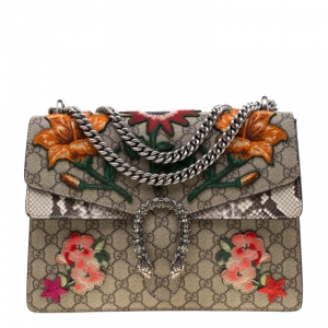 مملوكة مسبقًا Gucci Multicolor Supreme Canvas Medium Embroidered Dionysus Shoulder Bag