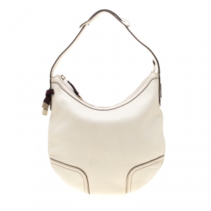 مملوكة مسبقًا Gucci White Leather Princy Hobo