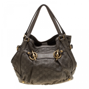 مملوكة مسبقًا Gucci Moss Green Guccissima Leather Jockey Hobo