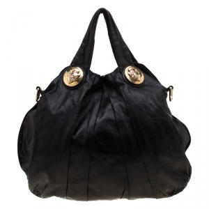 مملوكة مسبقًا Gucci Black Leather Large Hysteria Hobo